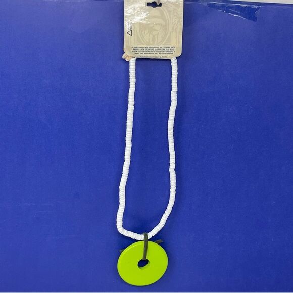 Panama Jack Puka Shell Wooden Painted Floral Pendant Necklace NWT - Picture 5 of 10